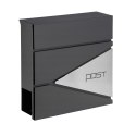 Duża Skrzynka Pocztowa Na Listy Gazety Antracytowa Napis POST 37x37x10,5 cm