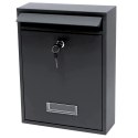 Skrzynka Pocztowa Na Listy Stal Ocynkowana Czarna 32x21,5x8,5cm