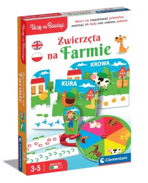 Gra edukacyjna Zwierzęta Na Farmie Uczę się Bawiąc Język Polski Clementoni 50768