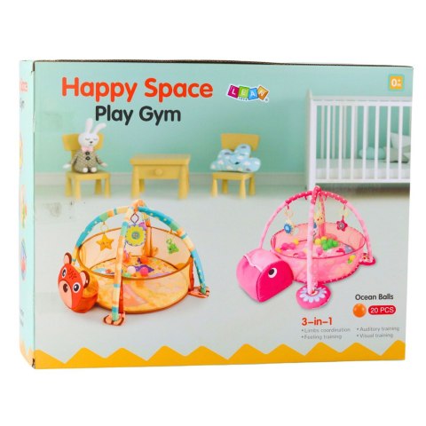 Mata Leżanka Kojec Dla Niemowlaka Basenik Zawieszki Kulki 20 szt 3w1 Lew