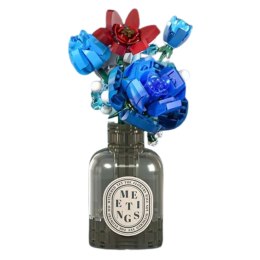 Klocki Konstrukcyjne Bukiet Kwiatów W Wazonie Czerwono-Niebieski 358 el.