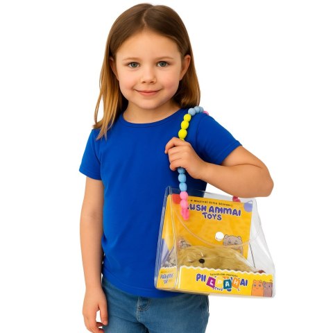 Śpiący Pies Labrador Na Poduszce Figurka z Futerkiem Torba Dźwięki