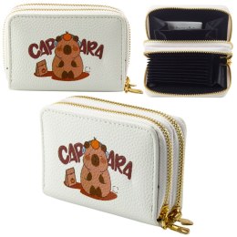 Portfel Dwukomorowy Przegrody na Karty Kapibara Biały 12,5 x 8,5cm