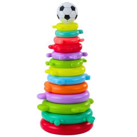 Piramida Edukacyjna Układanka Piłka Naklejki 13 Poziomów Kolorowa