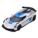 Samochód Wyścigowy Sportowy Metalowy Napęd Otwierane Drzwi Srebrny 1:32