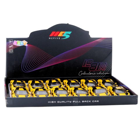 Samochód Wyścigowy Sportowy Metalowy Napęd Otwierane Drzwi Żółty 1:32