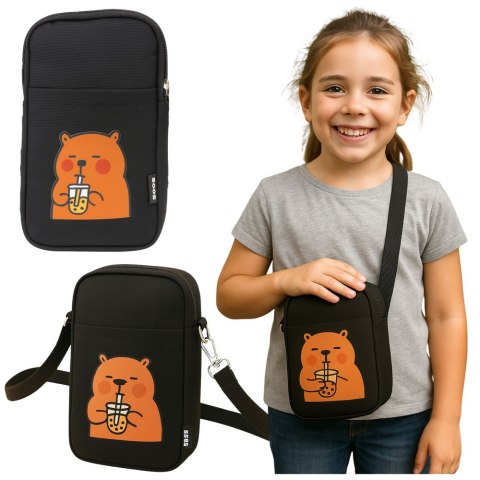 Torba Saszetka Na Ramię Kapibara Pas Regulowany Czarna 20 x 14,5 cm