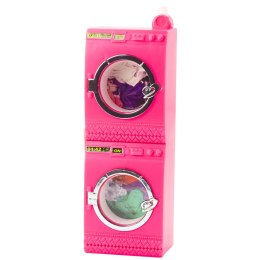 Zestaw Pralnia Dla Lalek Pralka Suszarka Wieszak Kosz Różowe