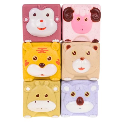 Zestaw Miękkie Klocki Sensoryczne Edukacyjne EKO Guma Zwierzęta 18 el.