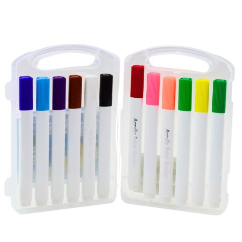 Zestaw Pisaków Markerów Akrelowych W Organizerze 12szt.