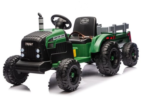 Traktor Na Akumulator CH9959B Z Przyczepą Ciemno Zielony 24V