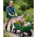 Wózek Ogrodowy Transportowy Wyjmowana Odchylana Taca Zielony 120 kg