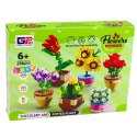 Klocki Konstrukcyjne Kwiaty Roślinki w Doniczkach 6 Sztuk 256 el.