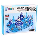 Klocki Magnetyczne Lodowa Kraina Figurki Zwierząt Niebieskie 94 el.