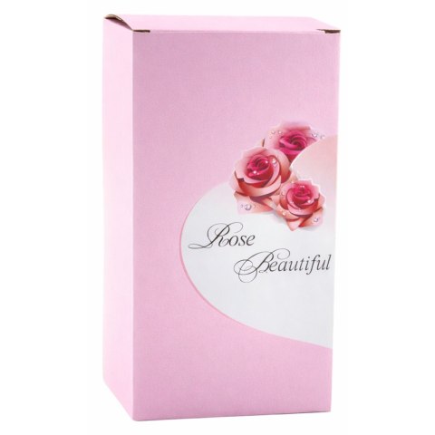 Wieczna Róża W Szle Kryształowa Oświetlenie LED Motylek Czerwona 21x11cm