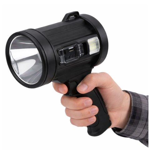 Latarka LED Szperacz Solarna 6 Trybów Powerbank Wymienne Filtry 23 cm