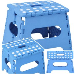 Stołek Składany Podnóżek Stopień Taboret Antypoślizgowy Niebieski 24x19 cm