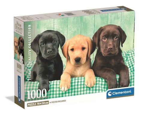 Puzzle 1000 HQC TRZY LABRADORY Plakat Clementoni 39946