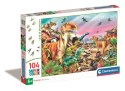 Puzzle 104 Super Color KRAINA DINOZAURÓW Clementoni 25768