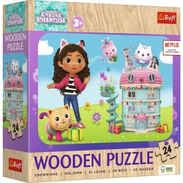 Puzzle - 24 Drewniane - Wesoła Gabi i przyjaciele - Koci Domek Gabi - Trefl 20268