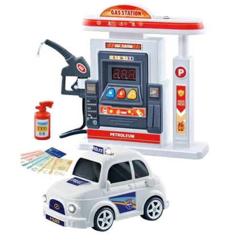 Interaktywna Stacja Benzynowa Auto Policyjne Światła Dźwięki Dym