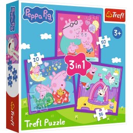 Puzzle - 3w1 (20, 36, 50) - Zwyczaje świnki Peppy - Świnka Peppa - Trefl 34893