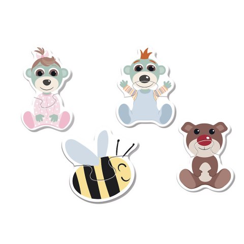 Puzzle - Baby Classic - Przyjacielskie Bobaski - Bobaski i Miś - Trefl 36139