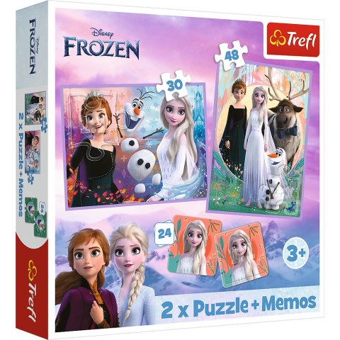 Puzzle + MEMOS - 2w1 (30,48) - Księżniczki w swojej krainie - Disney Kraina Lodu - Trefl 93335