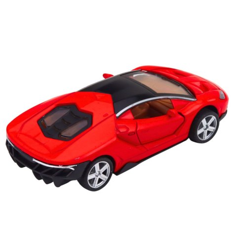 Samochód Sportowy Metalowy Napęd Światła Dźwięki Czerwony 1:32