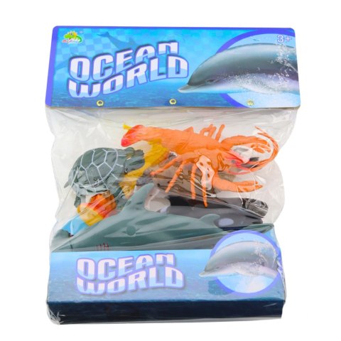 Zestaw Figurek Zwierząt Morskich Rekin Młot Orka Konik Homar Żółw 6szt
