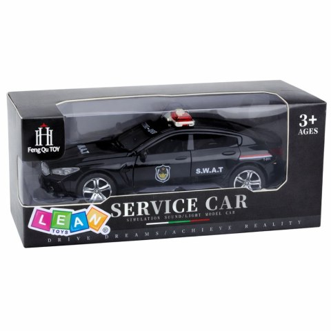 Auto Jednostki Specjalnej SWAT Otwierane Drzwi Napęd Światła Dźwięki Czarny