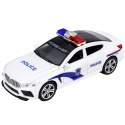 Auto Policyjne Radiowóz Otwierane Drzwi Napęd Światła Dźwięki Biały