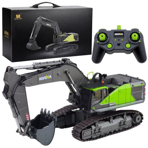 Koparka Gąsienicowa Zdalnie Sterowana RC Huina 1593 Zielona 1:14