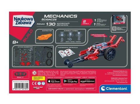 Naukowa Zabawa Klocki Laboratorium Mechaniki Ścigacze Język Polski Clementoni 50789