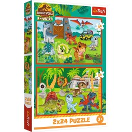 Puzzle - 2x24 - Małe dinozaury - Universal Jurassic World - Trefl 34437