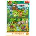 Puzzle - 2x24 - Małe dinozaury - Universal Jurassic World - Trefl 34437
