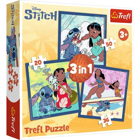 Puzzle - 3w1 (20, 36, 50) - Czas ze Stitchem - Disney Lilo i Stitch - Trefl 34896