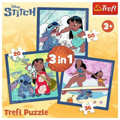 Puzzle - 3w1 (20, 36, 50) - Czas ze Stitchem - Disney Lilo i Stitch - Trefl 34896