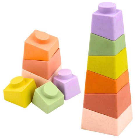 Zestaw Miękkie Klocki Sensoryczne Edukacyjne Gumowe Dinozaury 14 el.