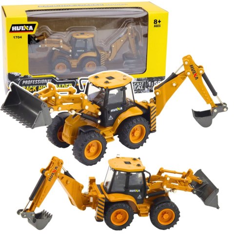 Koparko Ładowarka Teleskopowa Metalowa Huina Żółta 1:50