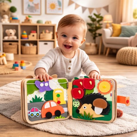 Książeczka Edukacyjna Sensoryczna Filcowa 3D Zwierzęta Żyrafa