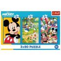 Puzzle - 3x80 - Ekipa Myszki Miki - Trefl 34887