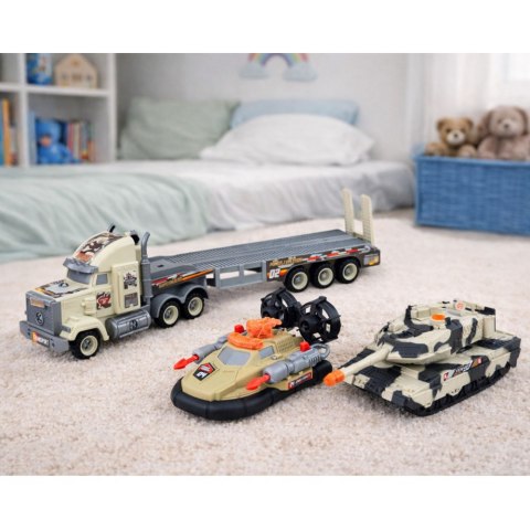 Zestaw Militarny Wojskowy Ciężarówka Czołg Poduszkowiec Żołnierz