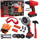 Duży Zestaw Narzędzi Dla Dzieci Wkrętarka Szlifierka Na Baterie 28 el.