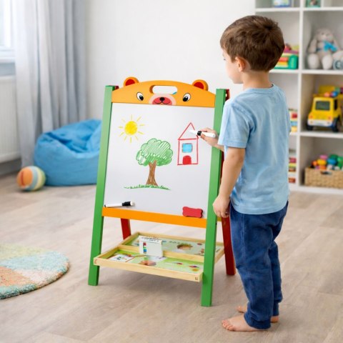 Dwustronna Tablica Edukacyjna Magnetyczna Kredowa 2w1 Pisak Litery Liczby