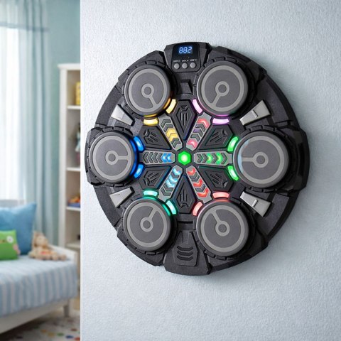 Interaktywna Muzyczna Tarcza Bokserska LED Bluetooth 3 Tryby Rękawice