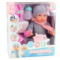 Lalka Bobas Siusiająca Akcesoria Pielęgnacyjne Butelka Nocnik 35 cm