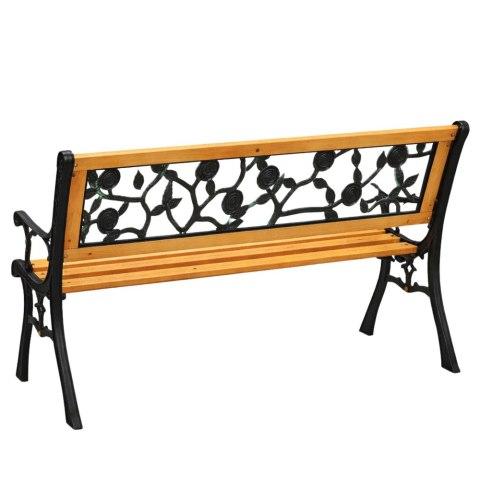 Ławka Ogrodowa Drewniana Metalowa Ławeczka Parkowa Ogrodowa z oparciem