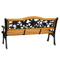 Ławka Ogrodowa Drewniana Metalowa Ławeczka Parkowa z oparciem