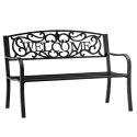 Ławka Ogrodowa Taras Ogród Park Metalowa Oparcie WELCOME Czarna 127 cm